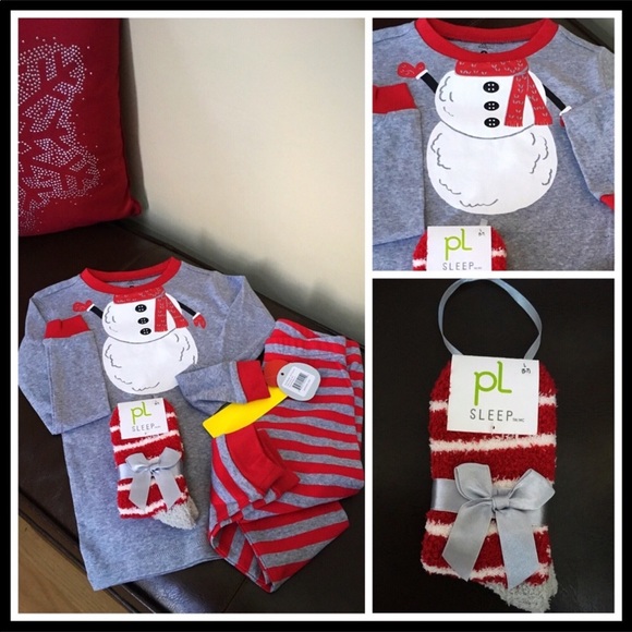 COZY WINTER PAJAMAS PJS KNIT SLIPPER SOCKS COMFY SLEEPWEAR HOLIDAY TOP A2C - Picture 3 of 7